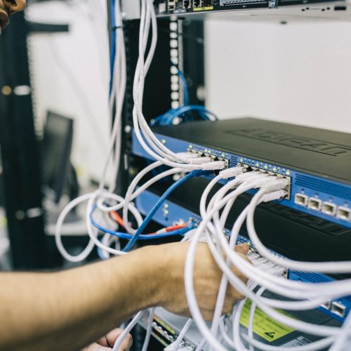 Server Rack Connection Testing Network IT Hardware